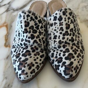 Leopard print heel slides